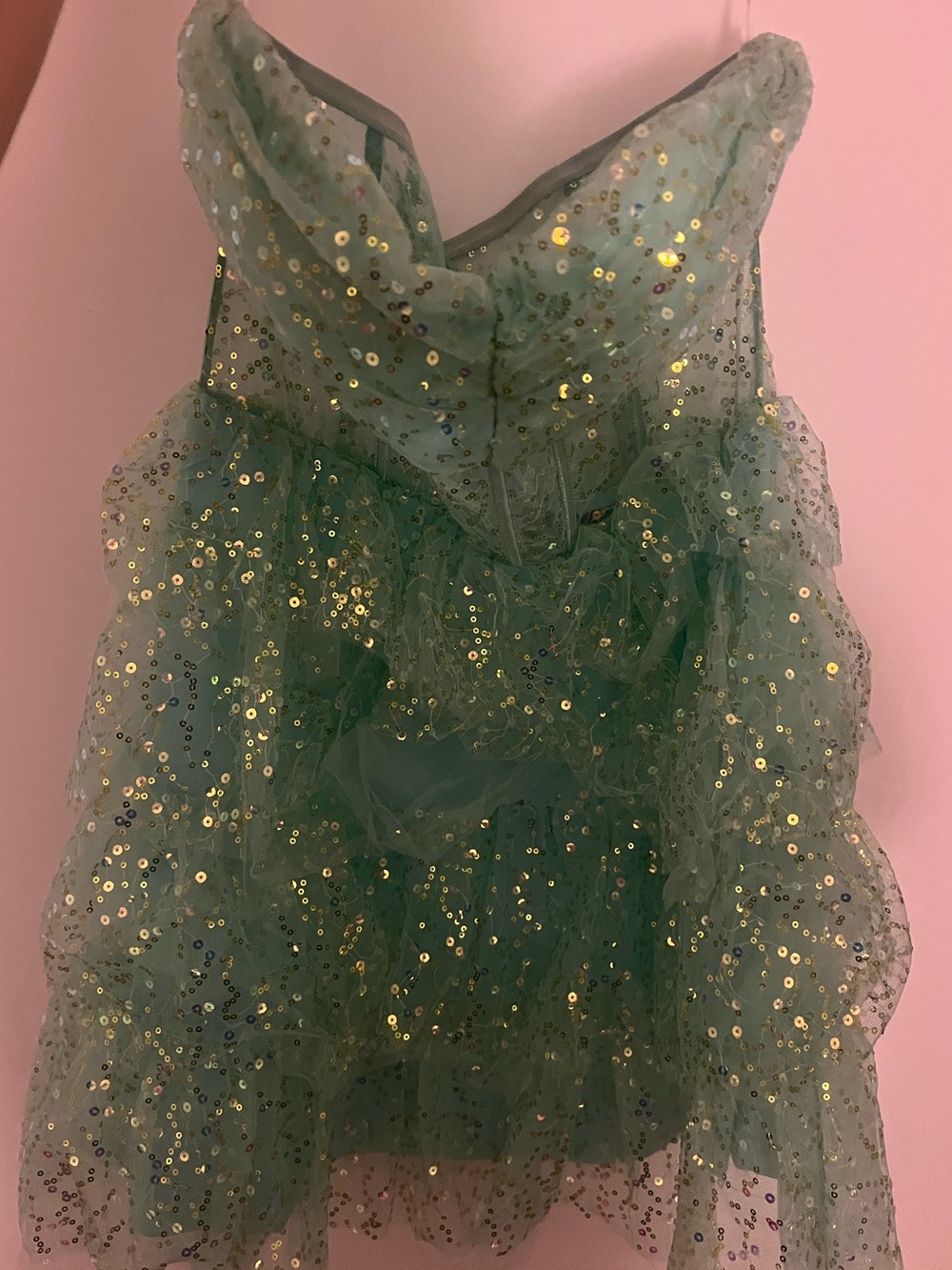 Lulus Strapless Sparkle Ruffle Dress - Picture 3 of 3